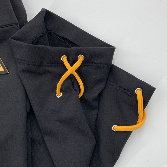 Speedo Women's Black Cropped Leggings Contrast Lattice Detail Size Large New - Picture 4 of 6